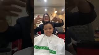 Hair cut day with Naynay allen haircut salonday davidssalon kindergartenkids [upl. by Lsil]