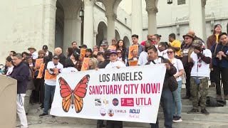 Los Angeles passes sanctuary city vote as migrant activists panic  REUTERS [upl. by Tiebout]