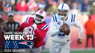 Indianapolis Colts vs New England Patriots  2024 Week 13 Game Highlights [upl. by Anirbus]