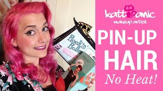 Pin Up Hair Tutorial  NO HEAT required [upl. by Asiak]