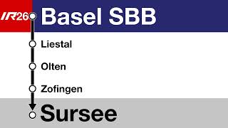 SOB Ansagen • IR26 • Basel SBB – Sursee Bauarbeiten Spätverbindung [upl. by Arol306]