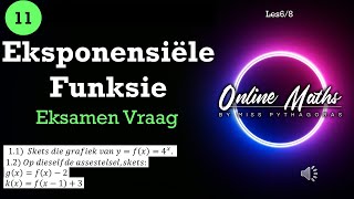 Graad 11 Funksies Eksponensiele Funksie Les6 Eksamen Vrae 1 Wiskunde [upl. by Adnorrahs]