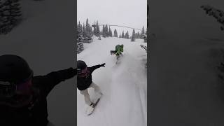 SNOWBOARDER VS SKI BIKE COLLISION [upl. by Delle128]