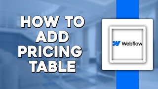 How To Add Pricing Table To Webflow Quick Tutorial [upl. by Anitnemelc]