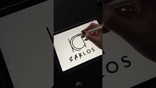 carlos  Procreate Logo Design 💫 logodesign designprocess adobeillustrator procreate [upl. by Aymer158]