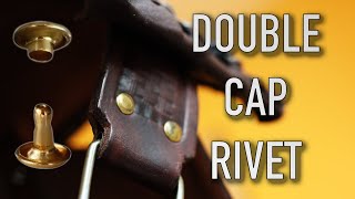 How to set a DOUBLE CAP RIVET in Leather [upl. by Bonis]