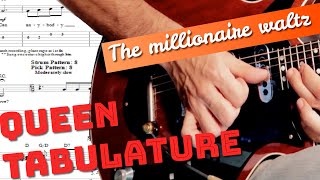 The millionaire waltz solo guitar tutorial Tabs Queen [upl. by Grimbald]