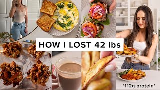 What I ate to lose 42 lbs  high protein meals  easy snacks 112g pt 3 [upl. by Izmar]