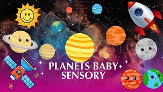 Hey Bear Baby Sensory with Colourful Rockets and Planets videos [upl. by Ronyam]