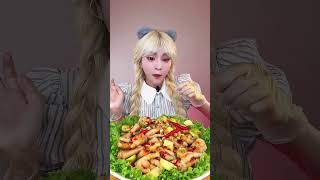 Tóc Vàng mukbang chân gà và đồ chua tocvanghoe mukbang changa dochua shorts [upl. by Onitsirc]