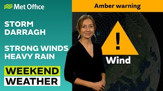 Weekend weather 05122024 – Storm Darragh brings a windy weekend – Met Office weather forecast UK [upl. by Zorana211]