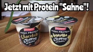 Ehrmann High Protein Pudding amp Topping  Vanilla und Chocolate Review [upl. by Eenert448]