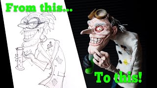 The Mad Scientist  a polymer clay model sculpture  time lapse process from start to finish [upl. by Ednalrim785]