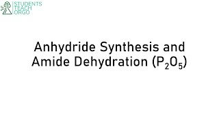 Organic Chemistry 2 Anhydride Synthesis P2O5 [upl. by Sianna652]