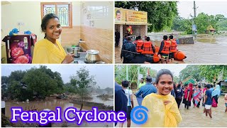 நாங்க இருக்க ஏரியா ல வரலாறு காணாத மழை  Fengal cyclone 🌀 Saranya Manoraj [upl. by Sinnek]