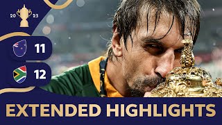 EXTENDED HIGHLIGHTS  Rugby World Cup 2023 final  New Zealand v South Africa [upl. by Iborian72]