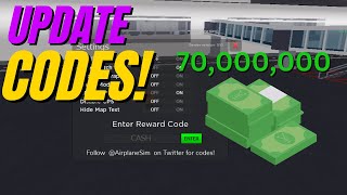 NEW UPDATE CASH CODES 💰2x Airplane Simulator ROBLOX [upl. by Leroi856]