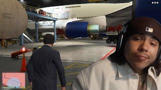 MY SECRETARY GOT SUCKED INTO A JET ENGINE  GTA V PART 42 [upl. by Enael958]