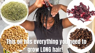 Homemade herbal hair oil for Faster hair growth naturalhairgrowth diyhairgrowthoil [upl. by Hsatan]