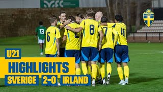 Highlights U21  Sverige – Irland 2–0  Seger direkt för nya U21 [upl. by Vittorio]