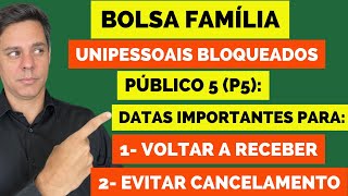 BOLSA FAMÍLIA  UNIPESSOAIS BLOQUEADOS DATAS PARA VOLTAR A RECEBER E EVITAR CANCELAMENTO [upl. by Nnalorac]