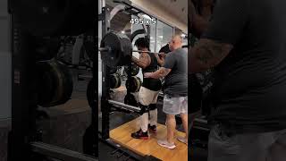 495 squat for 5 reps gym squat squatpr squattechnique [upl. by Popelka]