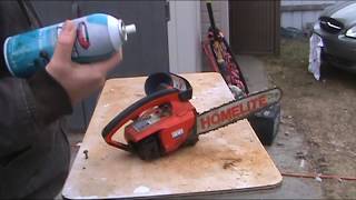 Starting up my 30 year old homelite xl chainsaw [upl. by Waki]