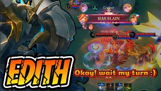 OKAY WAIT MY TURN 😈  EDITH EXPLANE REAL RANK GAMEPLAY  BUILD TOP 1 GLOBAL EDITH  MLBB [upl. by Eveline408]