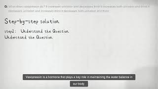 What does vasopressin do It increases urination and decreases thirst It increases both urination [upl. by Fitton]