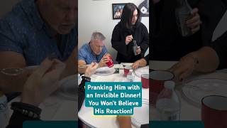 Pranking Him with an Invisible Dinner You Won’t Believe His Reaction Part 1shorts [upl. by Eelanaj]