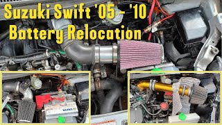 Suzuki Swift 2005  2010 Battery Relocation Guide sport and non sport [upl. by Bari]