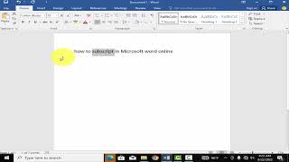 How to subscript in Microsoft word online [upl. by Crin]