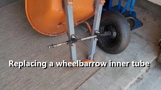 Replacing a wheelbarrow inner tube on 8 inch rim  4804008 [upl. by Nauqad]