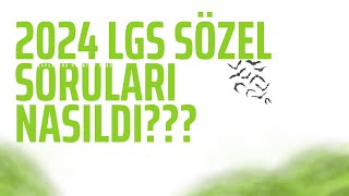 2024 LGS SÖZEL SORULARININ YORUMU [upl. by Aetnuahs]