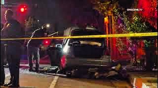 LAFD Finds Dead Body In Burning Car [upl. by Alane]