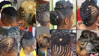 Amazing protective cornrow styles for Natural hair No added hair Braidsupdos and wedding braids [upl. by Adelind]