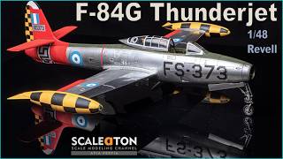 F84G Thunderjet Revell 148 Scale Model Aircraft [upl. by Nosila]