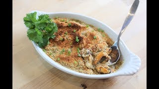 Crusty mussel bake with homemade velouté sauce [upl. by Hannis]