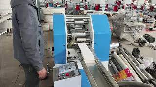 Pocket tissue paper folding machine automatic handkerchief making machinery WhatsApp 8618339233758 [upl. by Akamahs]