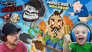 TROLL FACE QUEST Horror 1  LAVA vs HELLO NEIGHBOR MINECRAFT w Shawn FGTEEV Boys [upl. by Giarg]