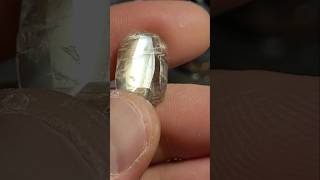 Silvery Moonstone Adularescence faceted cabochon BeforeAfter indierock crystals gem moonstone [upl. by Davey96]