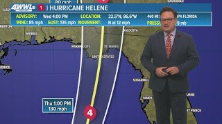 Wednesday 5PM First Weather Hurricane Helene ramps up for Florida landfall [upl. by Eelinnej]