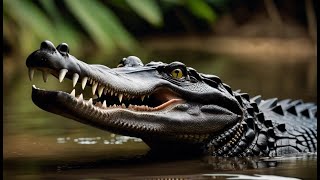 The Black Caiman Crocodile of the Amazon Rainforest [upl. by Ellata645]