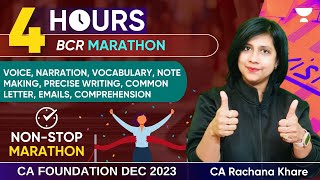 BCR MARATHON  PART 1  4 Hours NonStop Revision  CA Foundation Dec23  CA Rachana Khare [upl. by Medardas20]