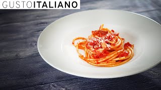 Bucatini allamatriciana  RICETTA ORIGINALE  Amatriciana pasta  Букатини Аматричана [upl. by Neirual205]