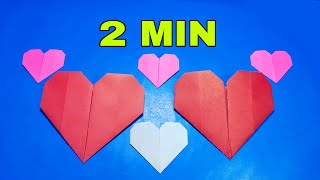 making easy origami heart  howe to make paper heart [upl. by Erdnassac]