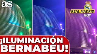 BERNABÉU se ILUMINA y es ESPECTACULAR así se va a ver la FACHADA ENVOLVENTE del ESTADIO [upl. by Aneekan]