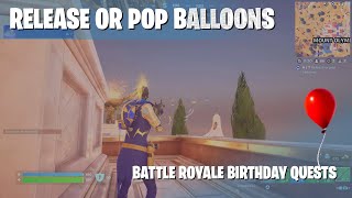 Release or Pop Balloons  Fortnite Birthday Quest Tutorial  Chapter 5 Season 4 [upl. by Omolhs]