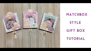 MATCHBOX STYLE GIFT BOX TUTORIAL  Match Box Gift Box [upl. by Ahseinaj]