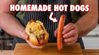 Making The Perfect Hot Dog Completely from Scratch Chili Cheese [upl. by Holofernes500]